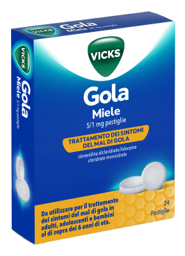 VICKS GOLA*24 pastiglie 5 mg + 1 mg miele
