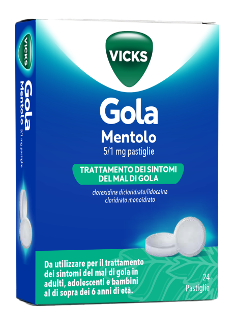 VICKS GOLA*24 pastiglie 5 mg + 1 mg mentolo