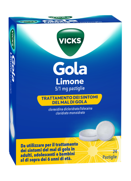 VICKS GOLA*24 pastiglie 5 mg + 1 mg limone